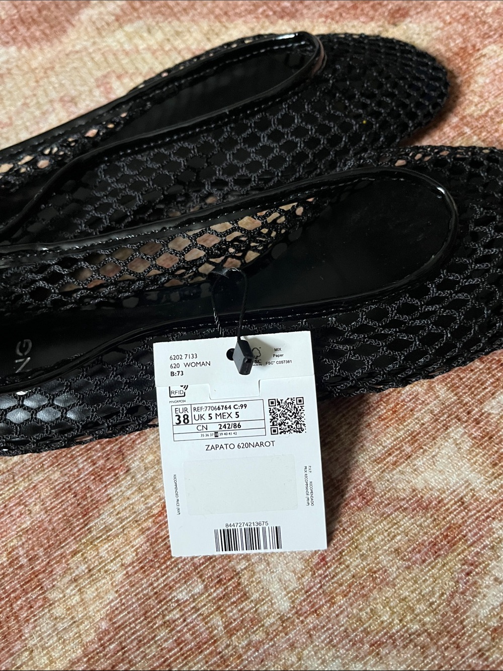 Mango Black Mesh Slingback Flats - Picture 2 of 4